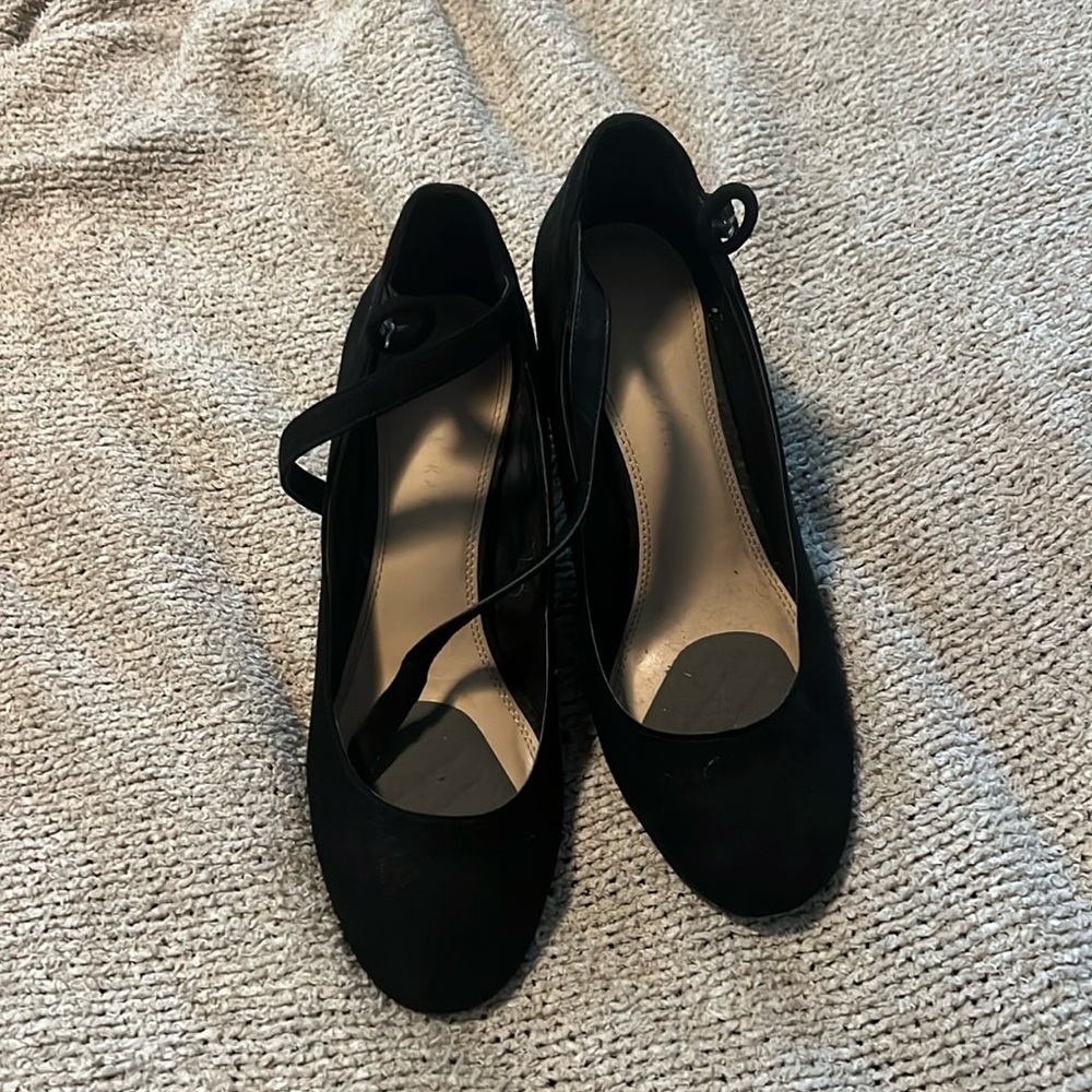 Black Suede Heels- Size 10